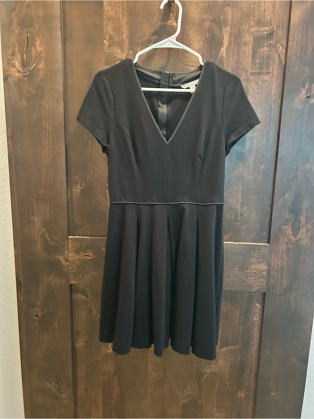Banana Republic Black V-Neck Fit-and-Flare Dress